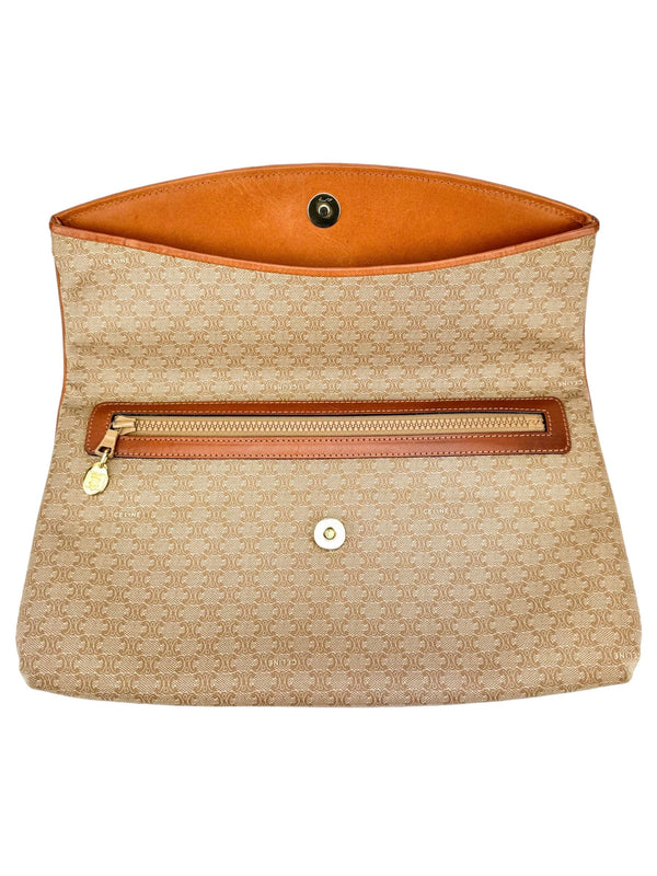 Celine Beige Macadam Vintage Clutch