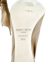 Jimmy Choo Beige Leather Stitch 100 SZ 39.5