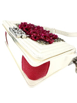 Chanel Calfskin Cream Red Stingray Paris Bombay Boy Bag Small