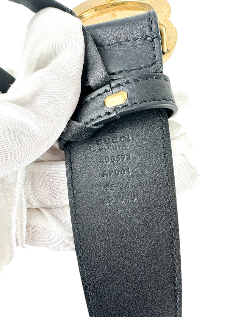 Gucci Black Doble GG Belt Size 85/34