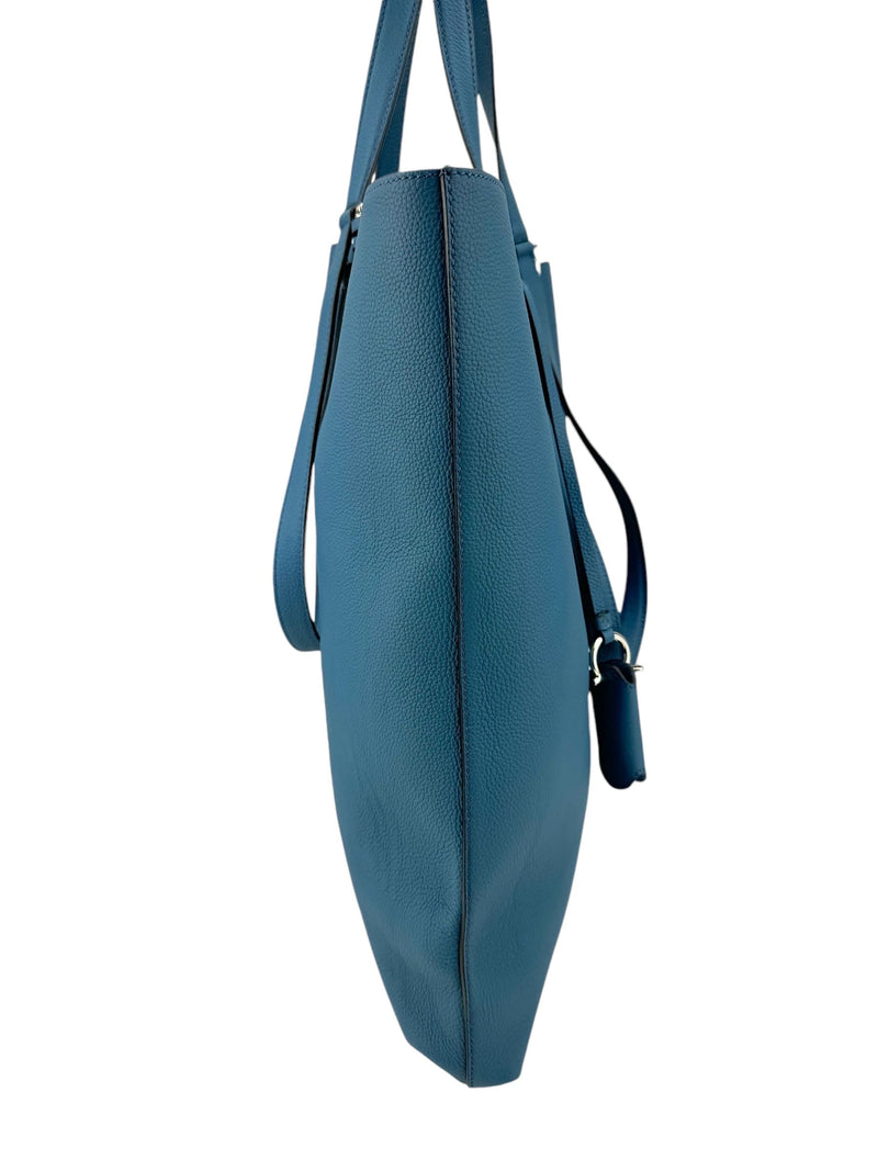 Ferragamo Blue Leather Tote Bag