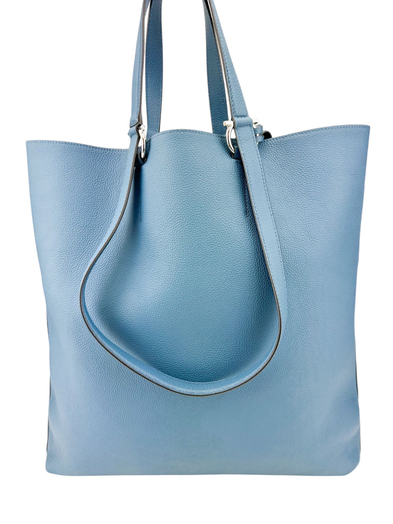 Ferragamo Blue Leather Tote Bag