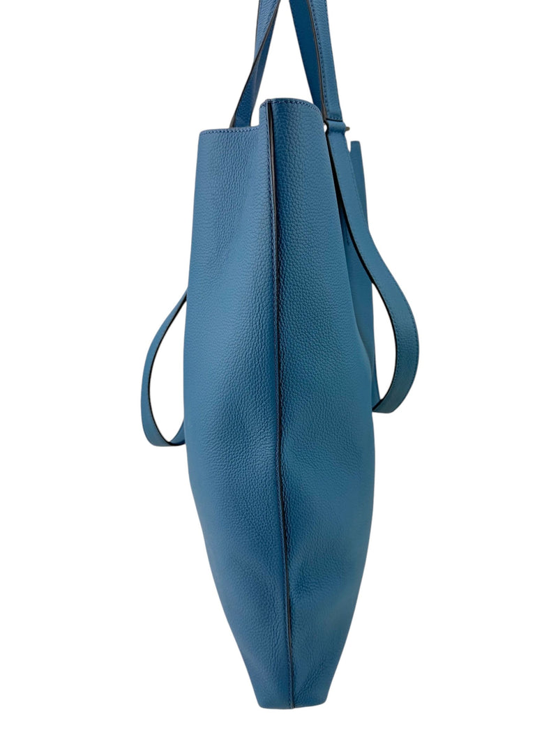 Ferragamo Blue Leather Tote Bag