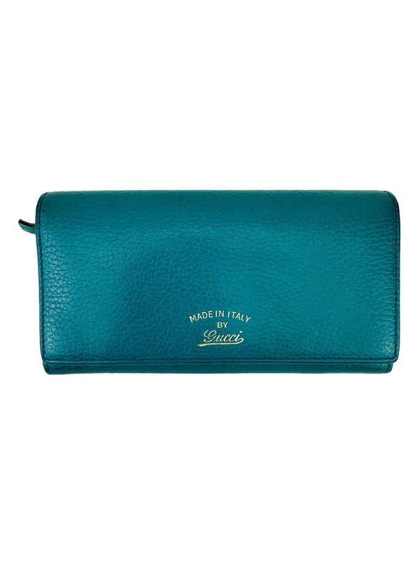 Gucci Blue Leather Long Wallet