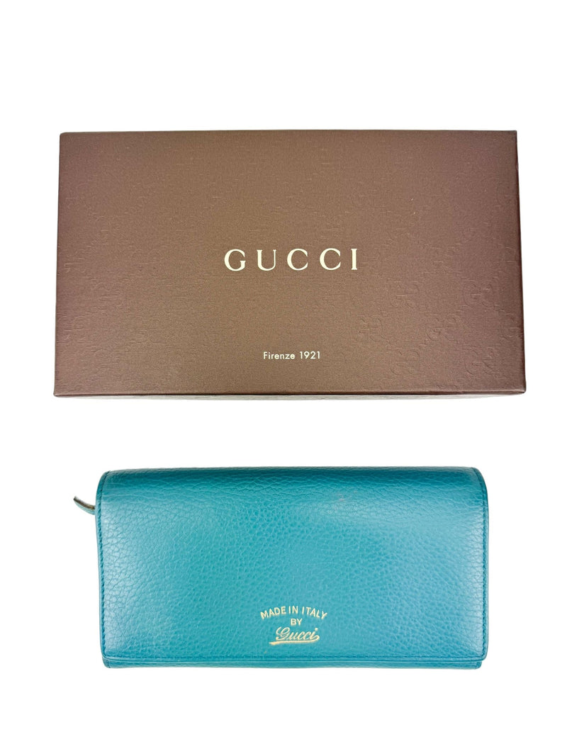 Gucci Blue Leather Long Wallet