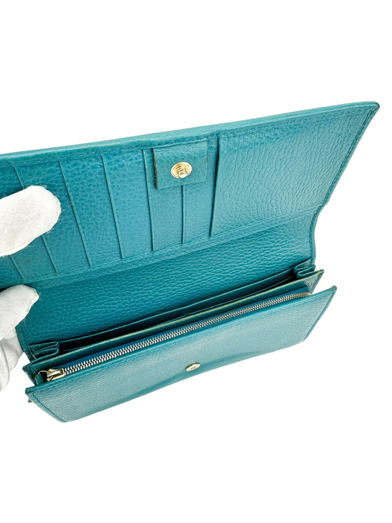 Gucci Blue Leather Long Wallet