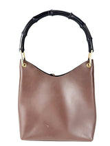 Gucci Brown Leather Bamboo Top Handle Bag