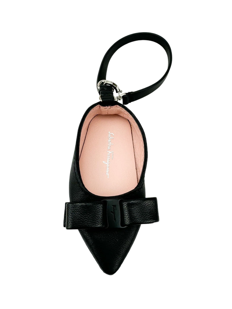 Ferragamo Black Leather Shoe Bag Charm