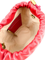 Gucci Red Leather Marmont Bucket Bag