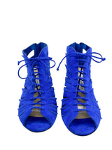 Jimmy Choo Blue Suede Lace Up Keena Heels Size 37