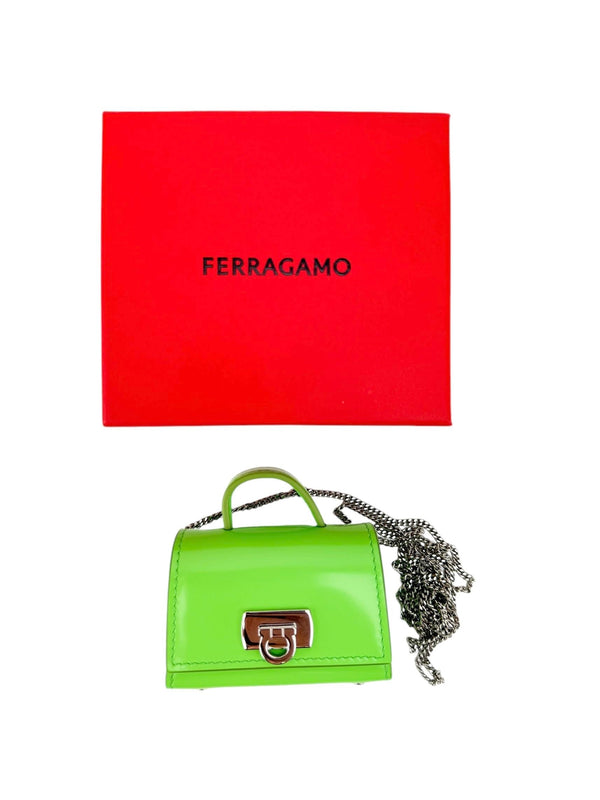 Ferragamo Green Patent Leather Air Pod Case