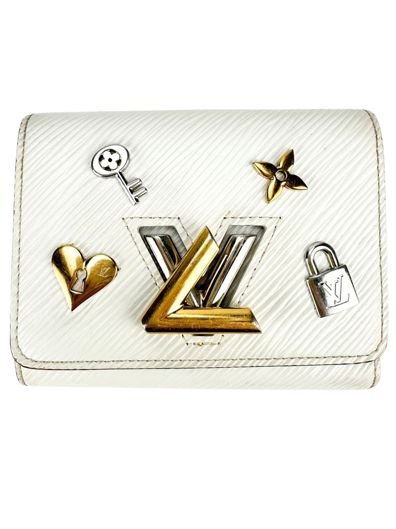 Louis Vuitton White Epi Leather Love Lock Twist Wallet