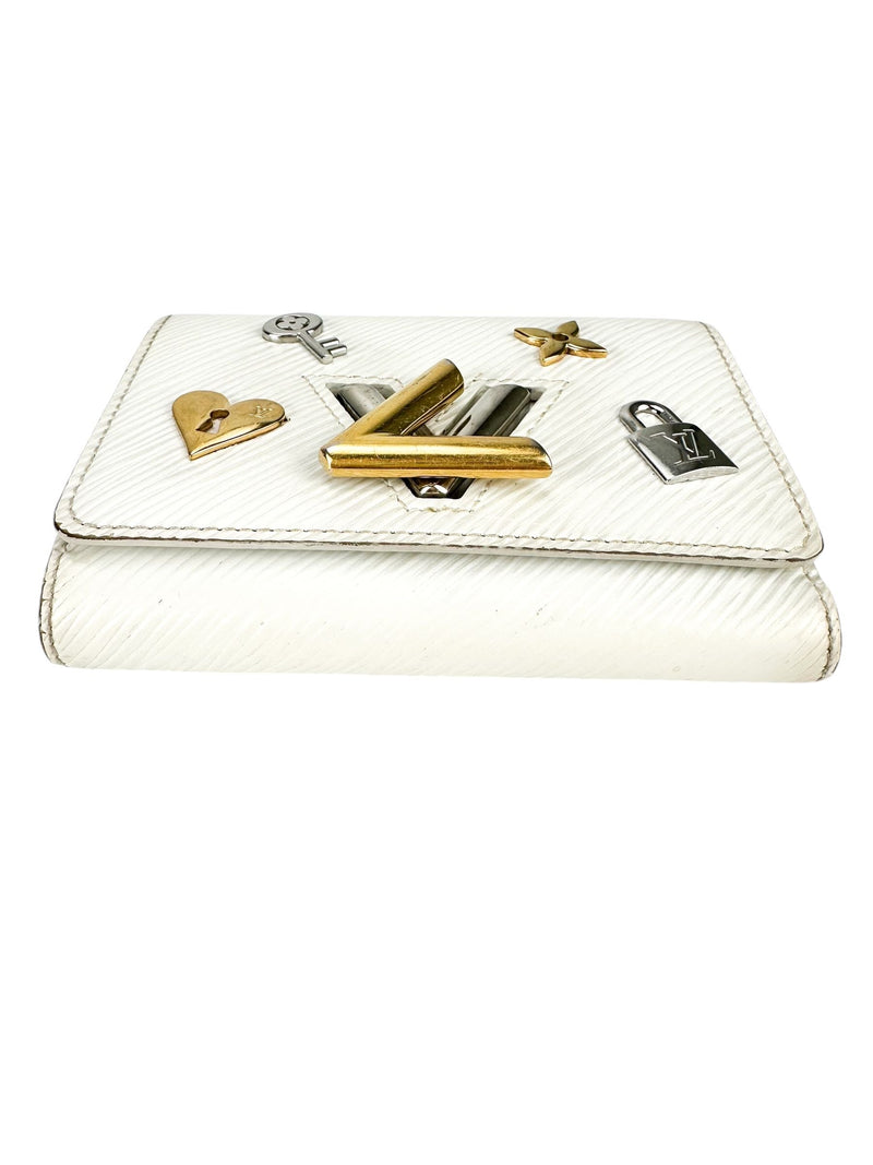 Louis Vuitton White Epi Leather Love Lock Twist Wallet