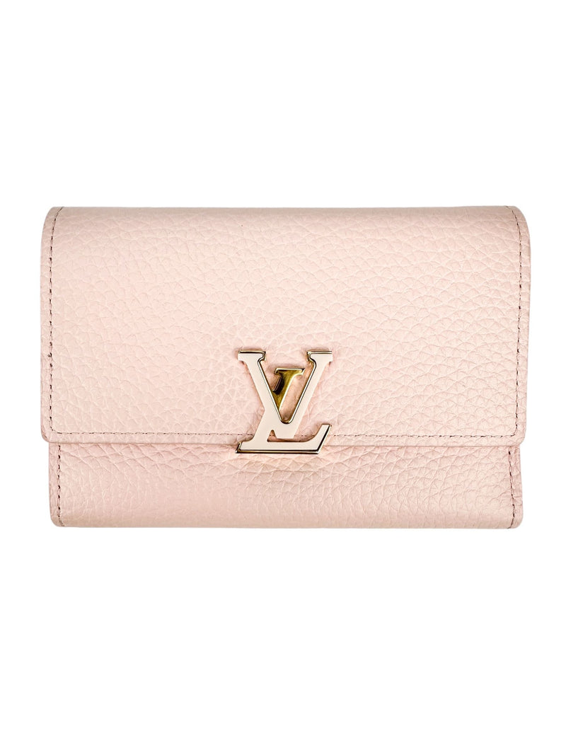 Louis Vuitton Pink Taurillon Leather Capucines Wallet