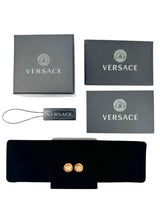 Versace Gold Tone Medusa Stud Earrings