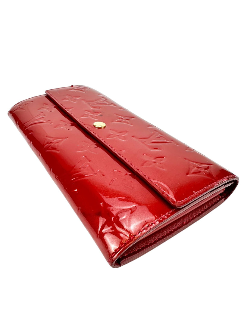 Louis Vuitton Red Vernis Leather Long Wallet