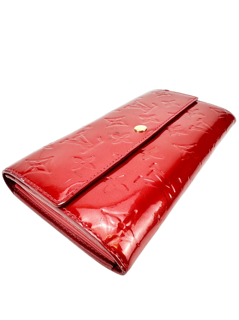 Louis Vuitton Red Vernis Leather Long Wallet