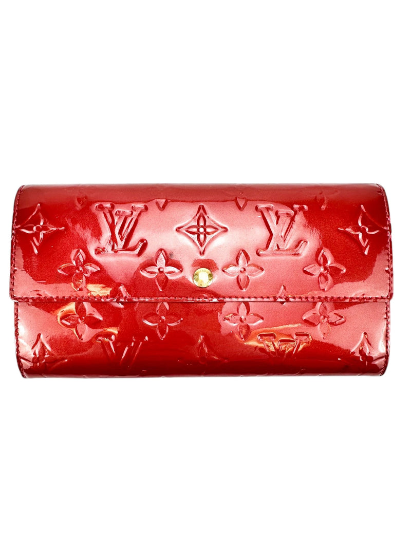 Louis Vuitton Red Vernis Leather Long Wallet