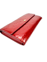 Louis Vuitton Red Vernis Leather Long Wallet