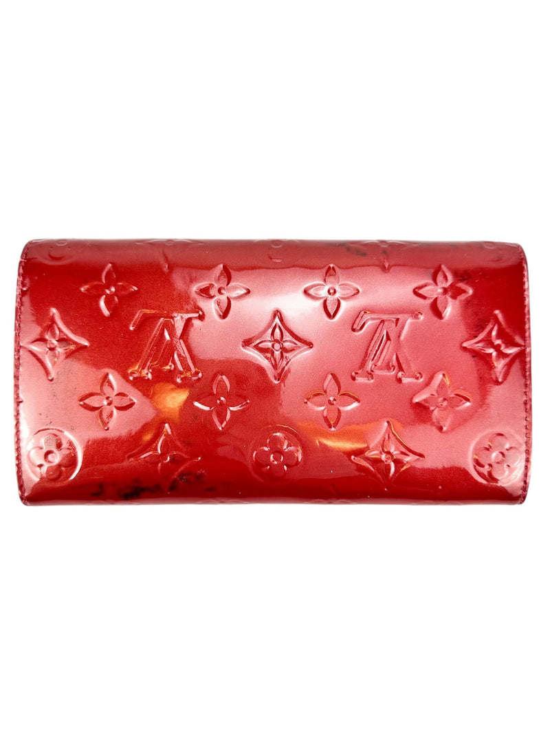 Louis Vuitton Red Vernis Leather Long Wallet