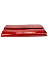 Louis Vuitton Red Vernis Leather Long Wallet