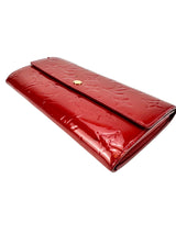 Louis Vuitton Red Vernis Leather Long Wallet