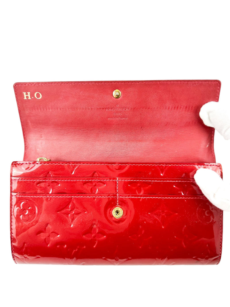 Louis Vuitton Red Vernis Leather Long Wallet