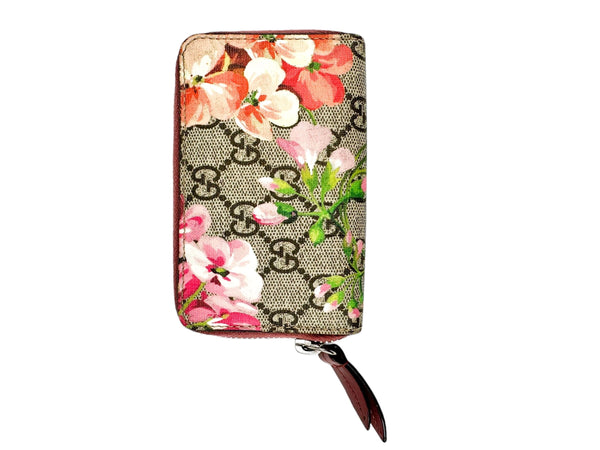 Gucci Floral GG Supreme Coated Canvas Compact Wallet