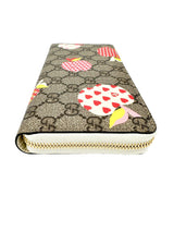 Gucci GG Supreme Coated Canvas Les Pommes Long Wallet