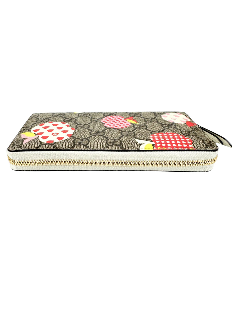 Gucci GG Supreme Coated Canvas Les Pommes Long Wallet