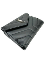 Saint Laurent Black Leather Y-Quilted Wallet