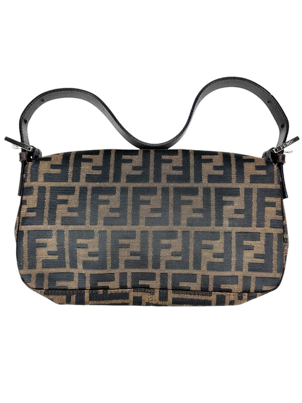 Fendi Brown Canvas Zucca Baugette