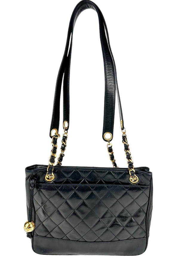 Chanel Black Matelasse Leather Quilted Tote Bag