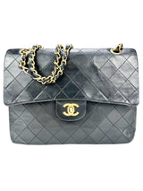 Chanel Black Matelasse 25 Double Flap Bag