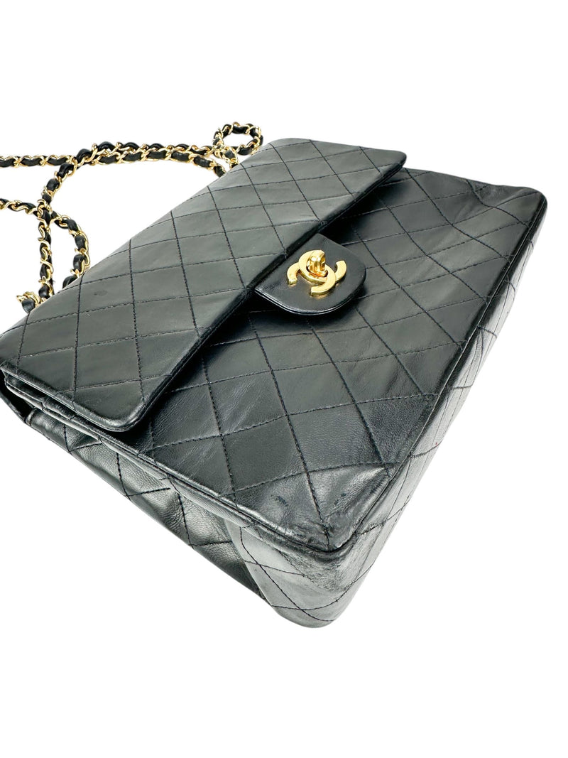 Chanel Black Matelasse 25 Double Flap Bag