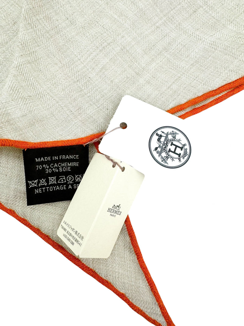 Hermes Beige Cashmere Losange Scarf