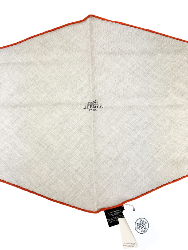 Hermes Beige Cashmere Losange Scarf