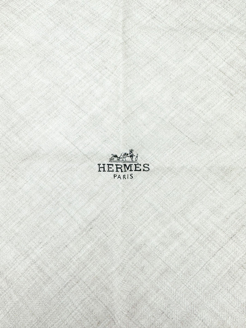 Hermes Beige Cashmere Losange Scarf