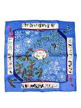 Hermes Blue Silk Squared Scarf