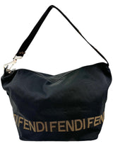 Fendi Black Nylon Logo Shoulder Bag