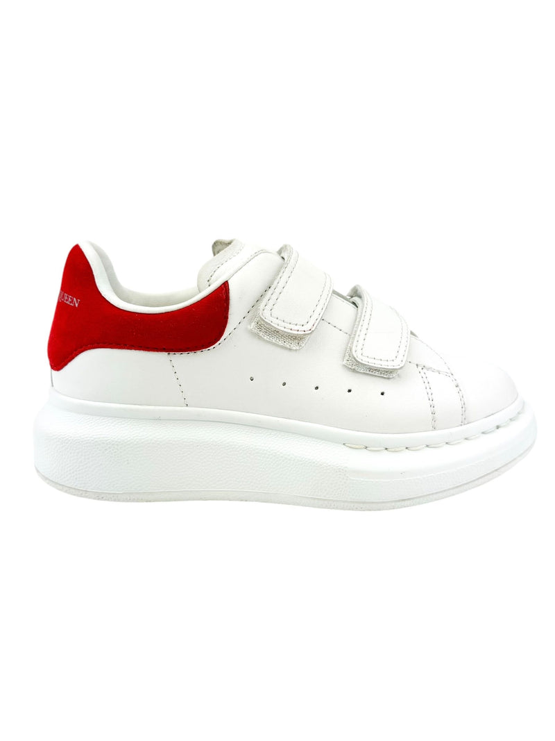 Alexander McQueen White Leather Velcro Youth Sneakers Size 28