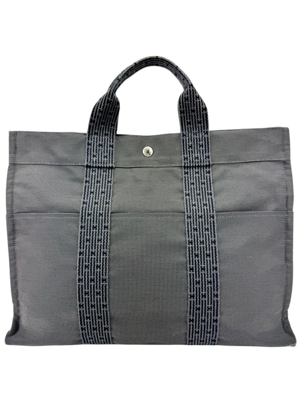 Hermes Gray Canvas Her Line Tote Bag MM