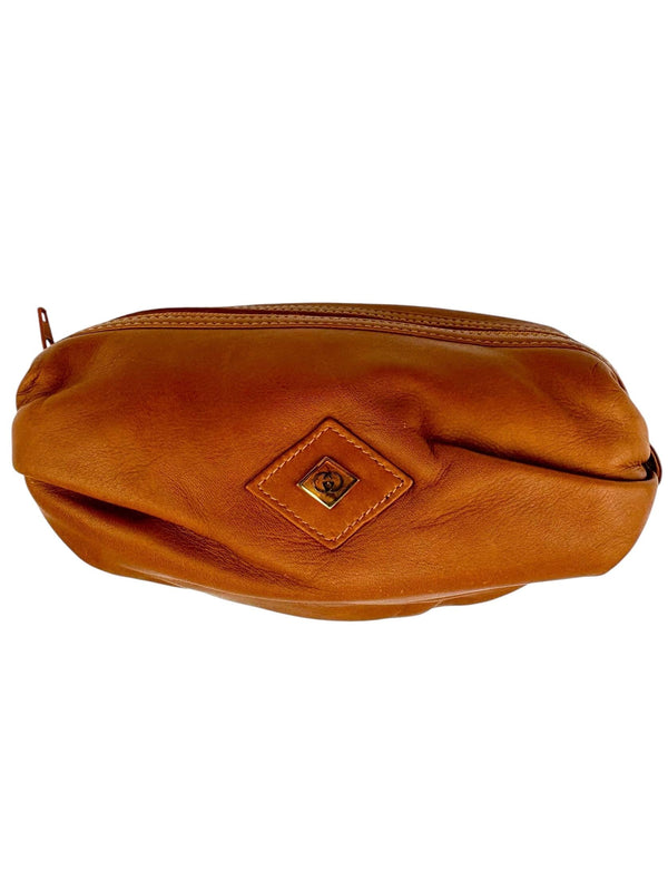 Gucci Brown Leather Interlocking G Vintage Pouch