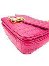 Celine Pink Quilted Leather C Shoulder Bag