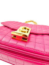 Celine Pink Quilted Leather C Shoulder Bag