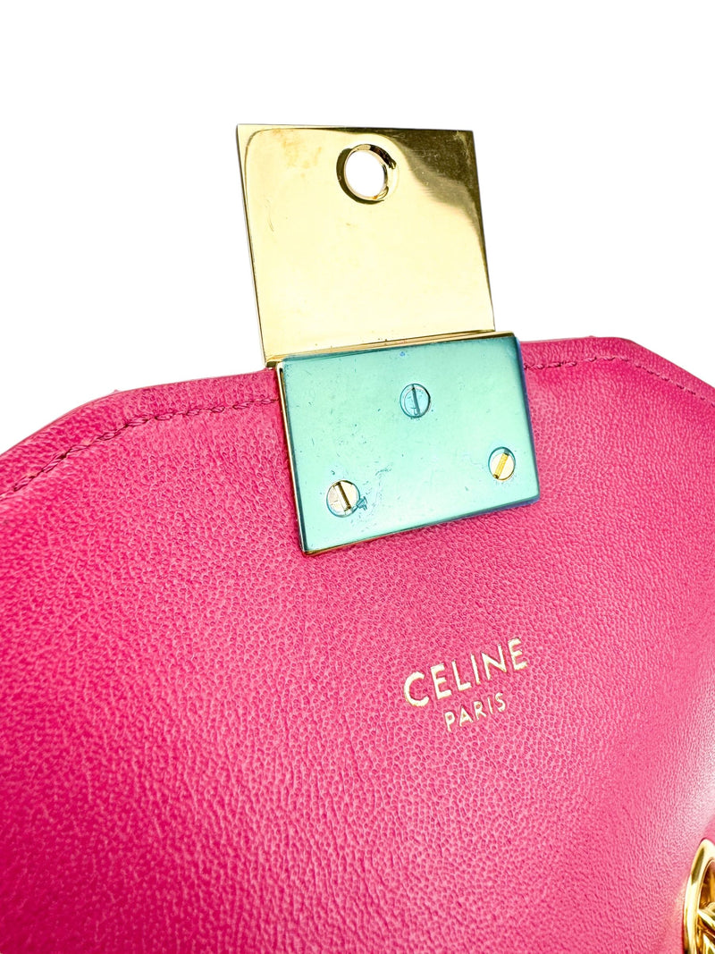 Celine Pink Quilted Leather C Shoulder Bag