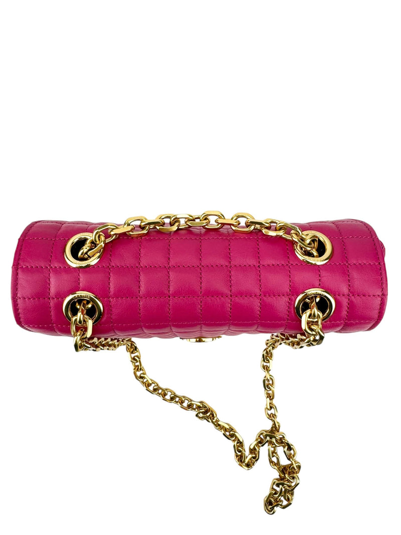 Celine Pink Quilted Leather C Shoulder Bag