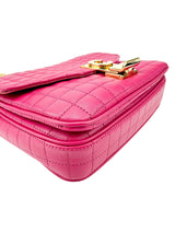 Celine Pink Quilted Leather C Shoulder Bag