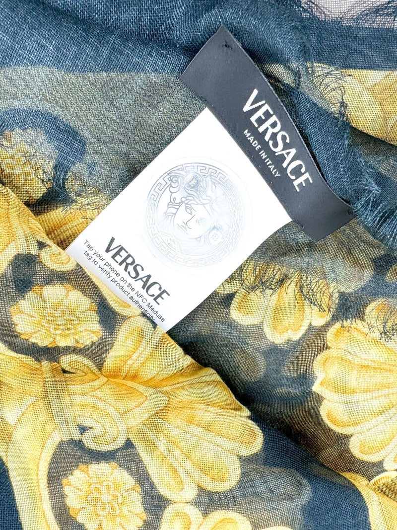 Versace Black Medusa Nylon Scarf