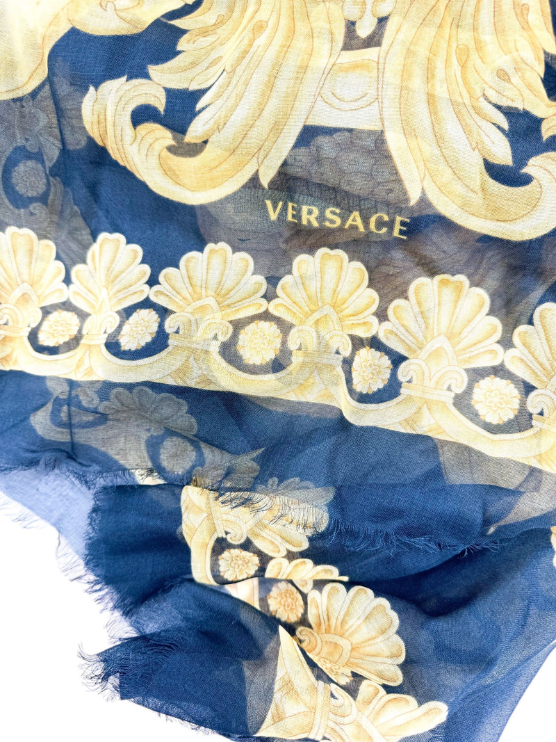 Versace Black Medusa Nylon Scarf